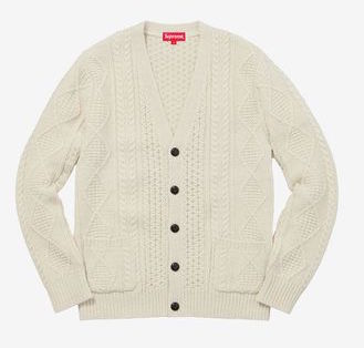 Supreme Cable Knit Cardigan Natural