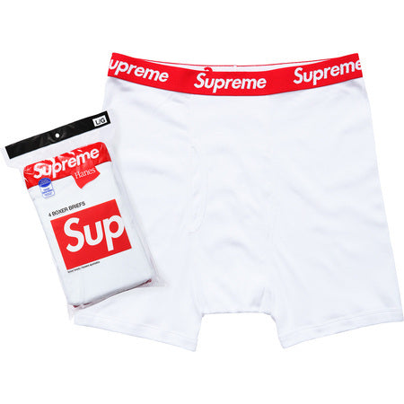 Supreme / Hanes Boxer Briefs White 