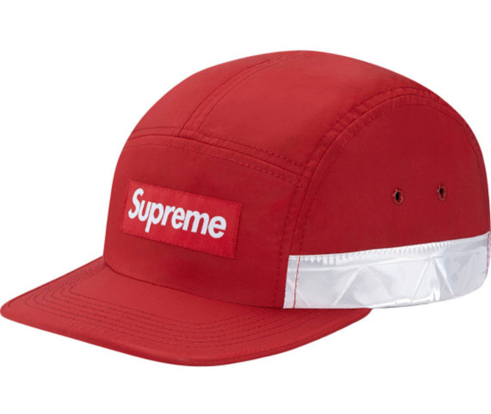 Supreme Reflective Stripe Camp Cap Red –