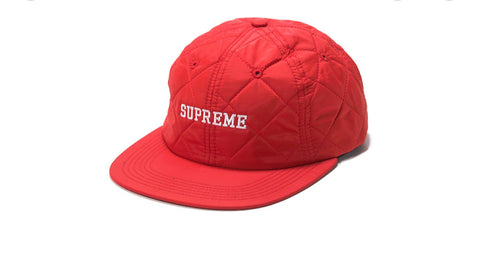 Supreme Quilted Nylon 6-Panel Red Cap