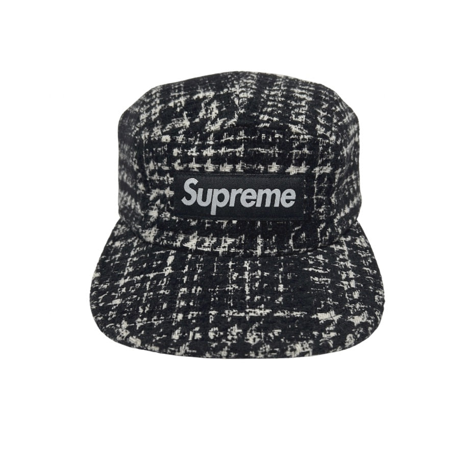 Supreme Tweed Black And White 5 Panel Cap –