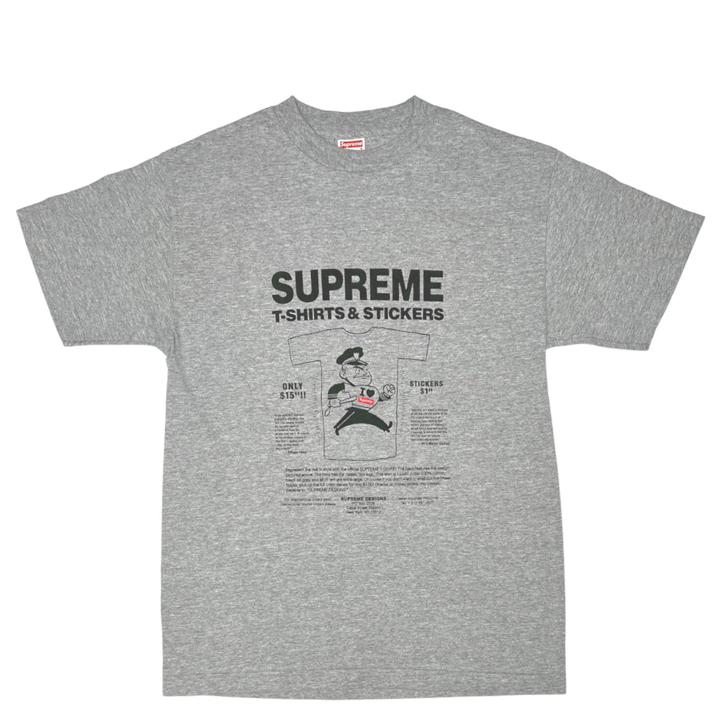 Supreme T-Shirts Stickers Tee Grey –