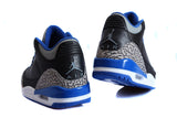 Air Jordan 3 Retro Black / Sport Blue-Wolf Grey Size 8.5