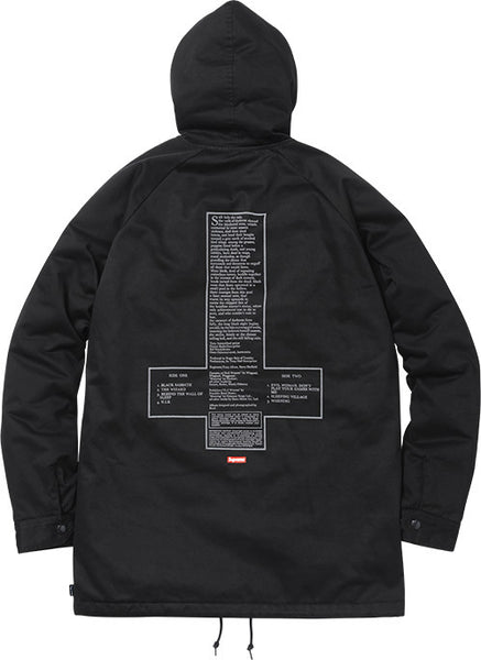 最安値 Supreme-Black Sabbath Hooded Supreme Black Sabbath Hooded Parka Black Men's - SS16 - US