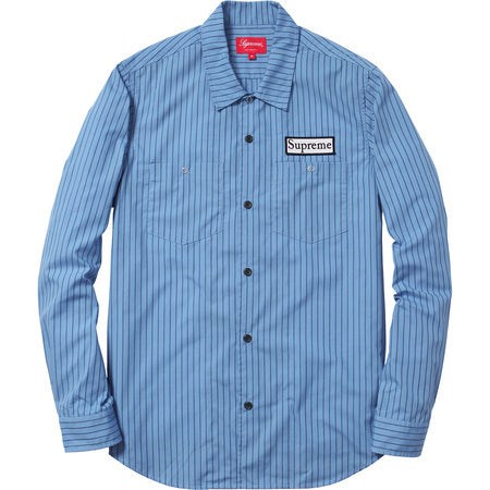 Supreme Striped Work Shirt Blue – CURATEDSUPPLY.COM