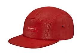 Supreme Perf Leather Camp Cap Red