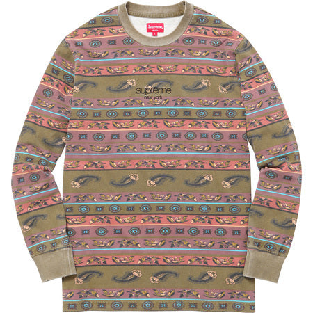 Supreme Paisley Stripe L/S Olive