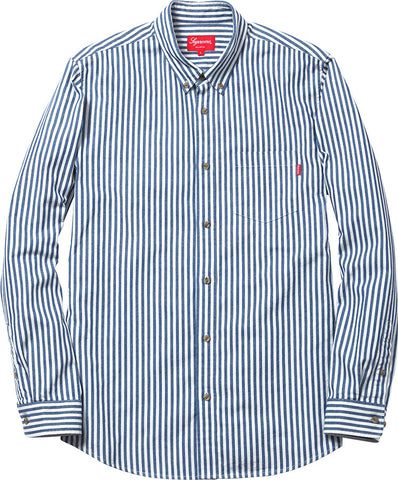 Supreme Striped Denim Shirt Blue