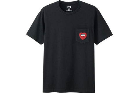 KAWS Heart Pocket Tee Black