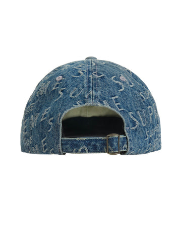 Supreme Warp Jacquard Logos Denim 6-Panel Black
