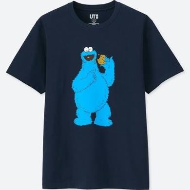 KAWS x Sesame Street Cookie Monster Tee Navy