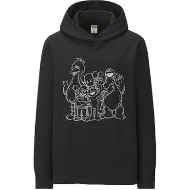KAWS x Sesame Street Friends Group Hoodie Black