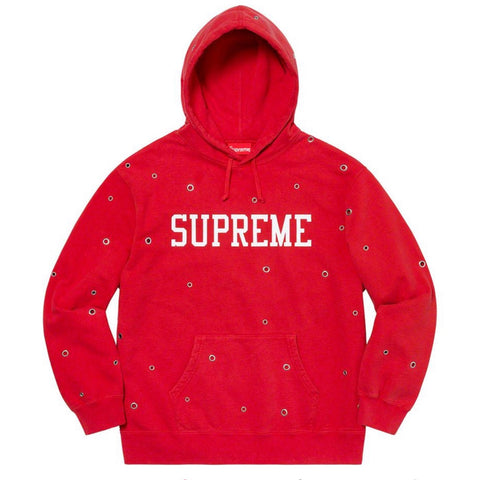 Supreme Eyelet Hooded Sweatshirt Red