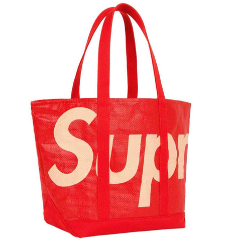 Supreme Raffia Tote Red