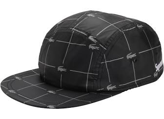 Supreme Lacoste Reflective Grid Camp Cap Black