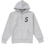 Supreme S Logo Hooded Sweatshirt Heather Grey
