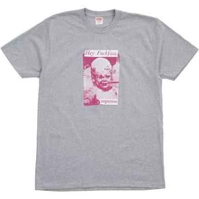Supreme Hey Fuckface Tee Heather Grey