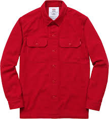 Supreme Moleskin Army Shirt Red