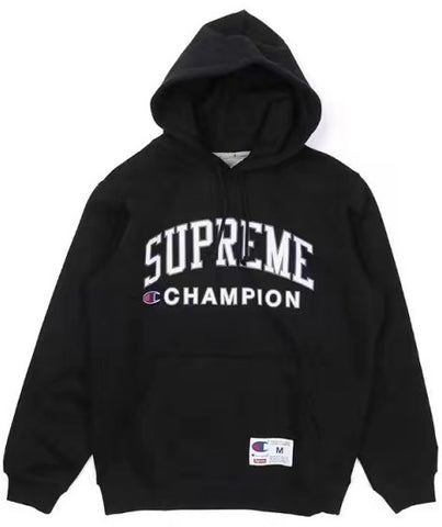 Supreme X Champion Hooded Sweatshirt Black