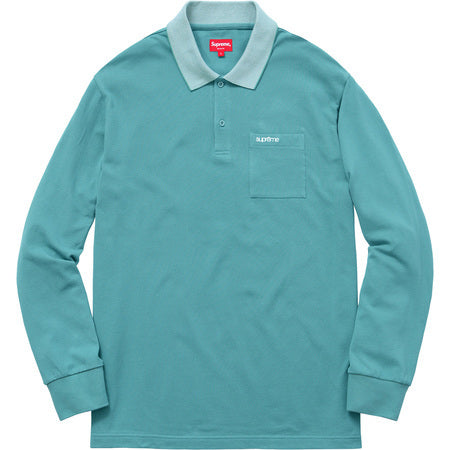 Supreme Checker Rib Long Sleeve Polo Pale Teal – CURATEDSUPPLY.COM