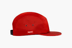 Supreme Side Rubber Patch Camp Cap Red