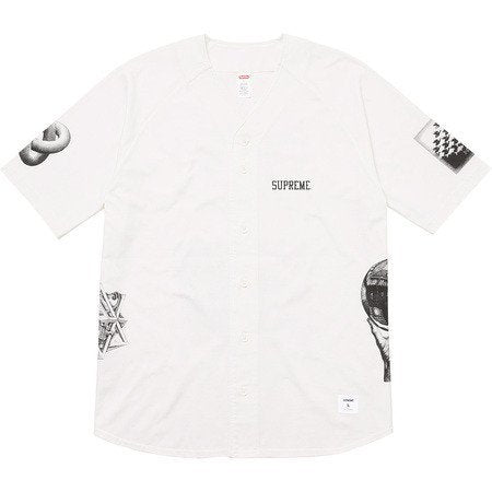 Supreme M.C. Escher Cotton Baseball Jersey White