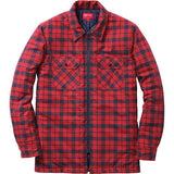 Supreme Quilted Zip Flannel Shirt Navy Red