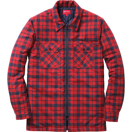 Supreme Quilted Zip Flannel Shirt Navy Red – CURATEDSUPPLY.COM