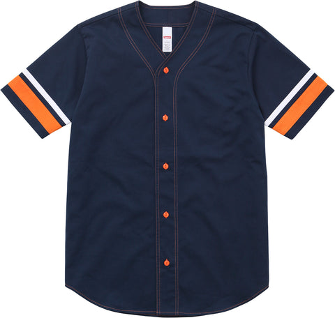Supreme Twill Baseball Shirt Navy