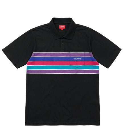 Supreme Chest Stripes Polo Black