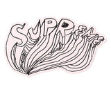 Supreme Daniel Johnston Text Script Logo Sticker
