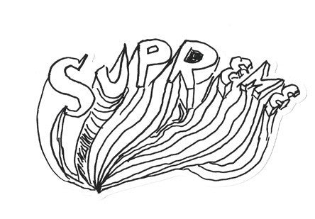 Supreme Daniel Johnston Text Script Logo Sticker –
